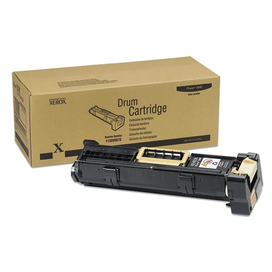 Xerox 113R00670 black drum cartridge, rectangular unit, matte finish