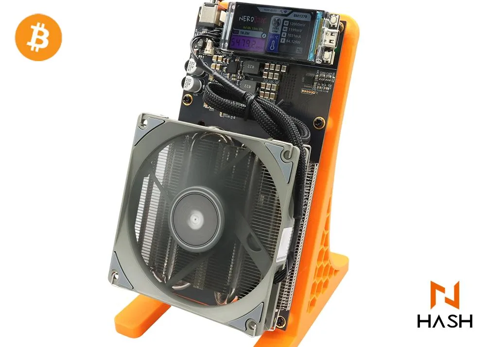 Bitsoloplayer Bitsoloplayer NerdQaxe++ 4.8TH/s 75W Orange Bracket mining hardware — product photo