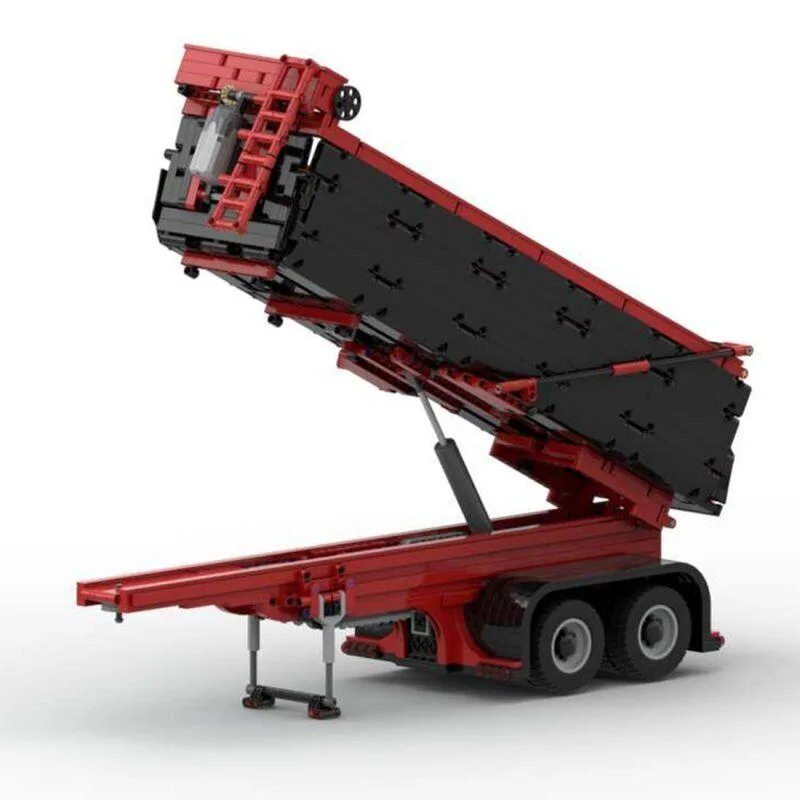 ZITIANYOUBUILD ZITIANYOUBUILD MOC-93339 Red &amp; Black Dump Trailer 1748 Parts — product photo