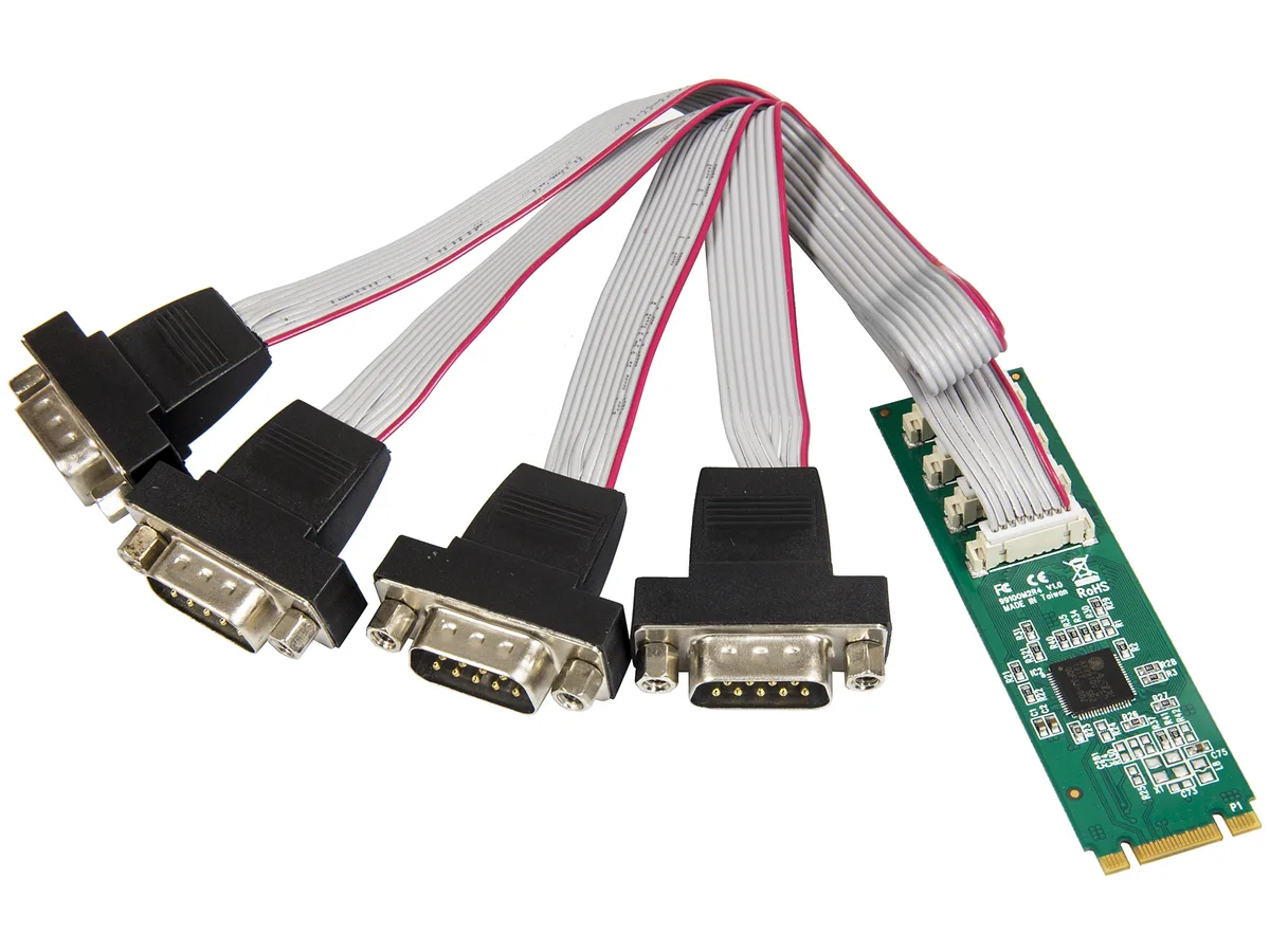 Syba Syba SY-PEX15066 4-port RS-232 DB9 M.2 B+M Key expansion card — product photo