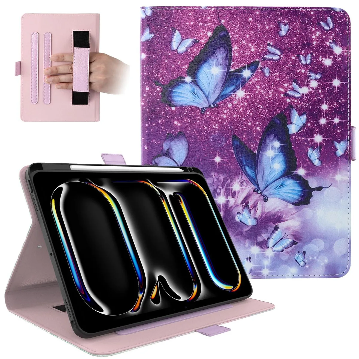 Dteck Dteck Smart Folio Case for iPad Pro 13-inch M4/M5 2024/2025 Purple Butterfly — product photo