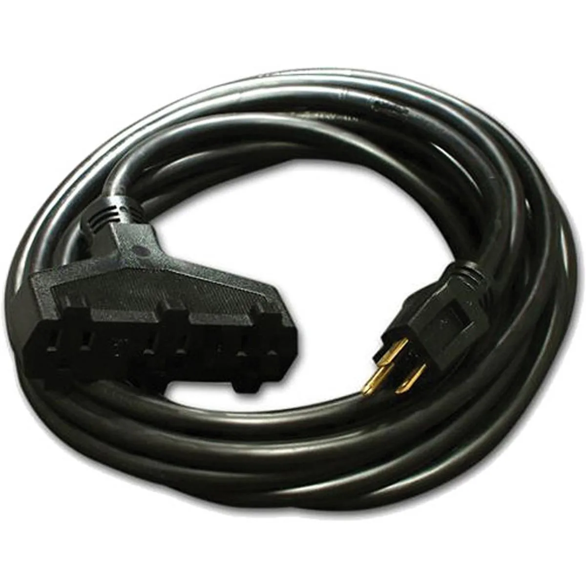 Milspec Industries, Inc. Milspec Industries, Inc 100' Pro Power SJTW Triple Tap Extension Cord 12/3 AWG Black — product photo