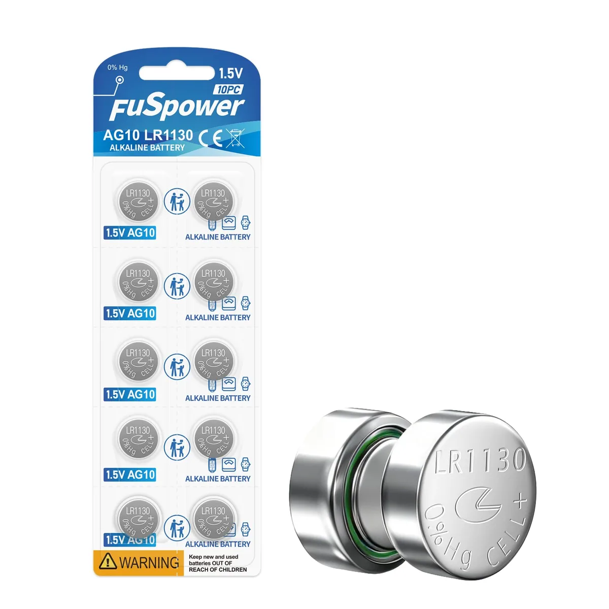 No Sew No Sew AG10 Alkaline Button Cell 1.5V 10 Pack — product photo