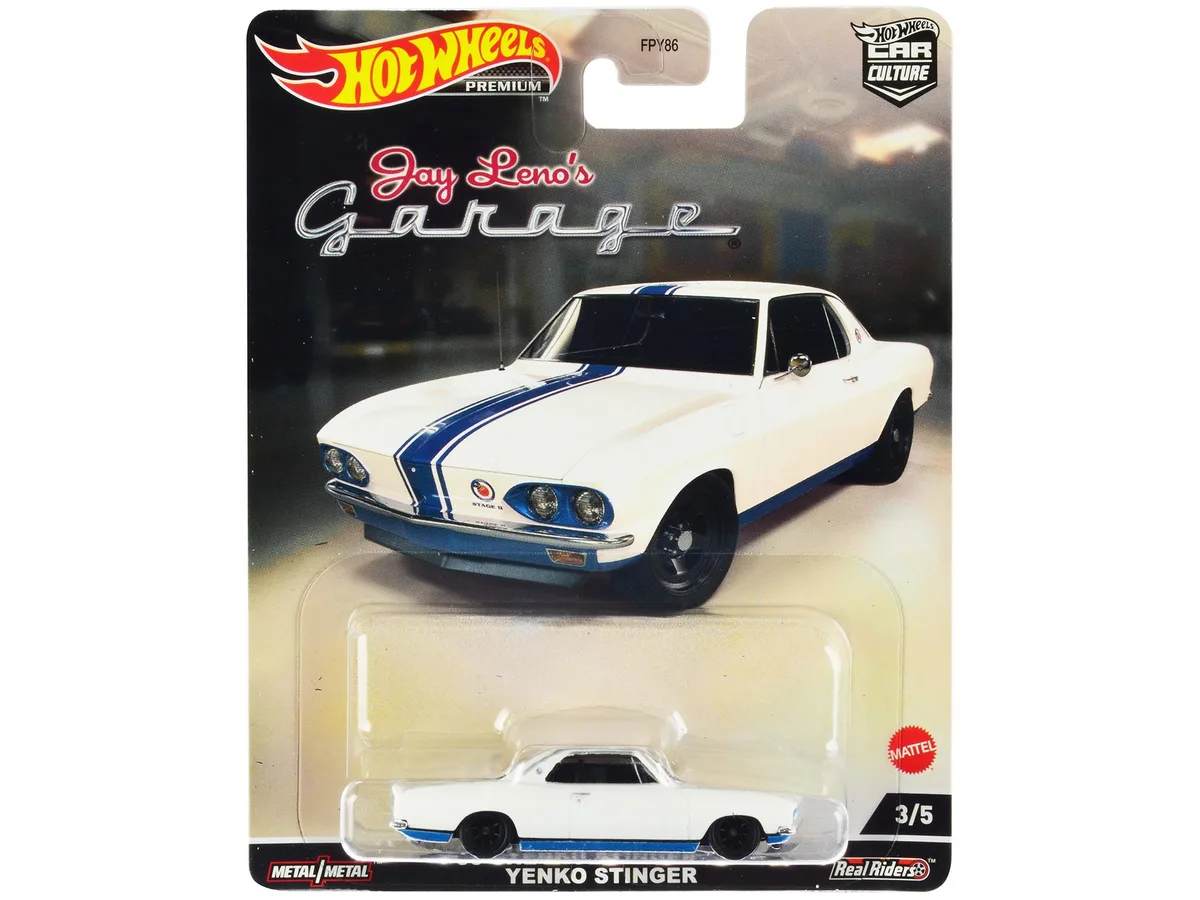 Hot Wheels Hot Wheels 1966 Chevrolet Corvair Yenko Stinger White Blue Stripes Jay Lenos Garage hobby collectible — product photo