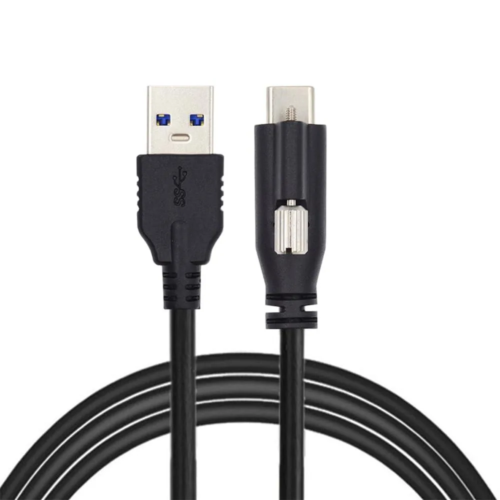 Fervit Fervit USB 3.1 Type-C Panel Mount Screw to USB 3.0 Locking Cable 3M — product photo