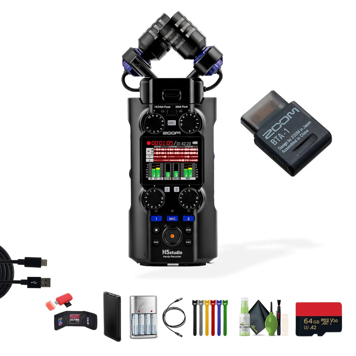 Zoom Zoom H5studio 4-Track Handy Recorder with Bluetooth Adapter and Memory Card — product photo