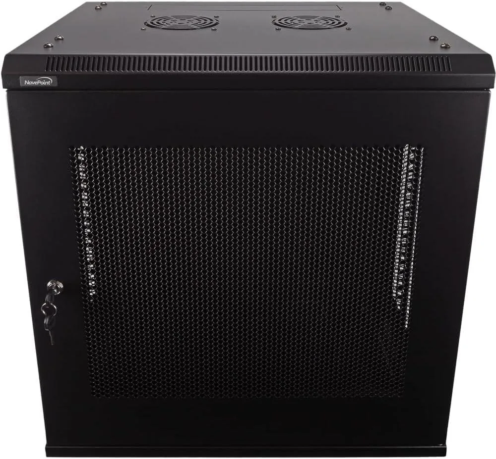 PISKEKAT PISKEKAT 12U 19" Wall Mount Server Rack 17.7" Deep Black — product photo