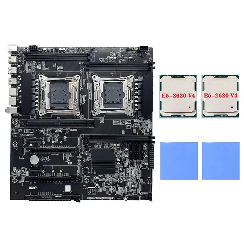 YINGHUA YINGHUA X99 Dual-Socket Server Motherboard with 2×E5-2620 V4 CPU — product photo