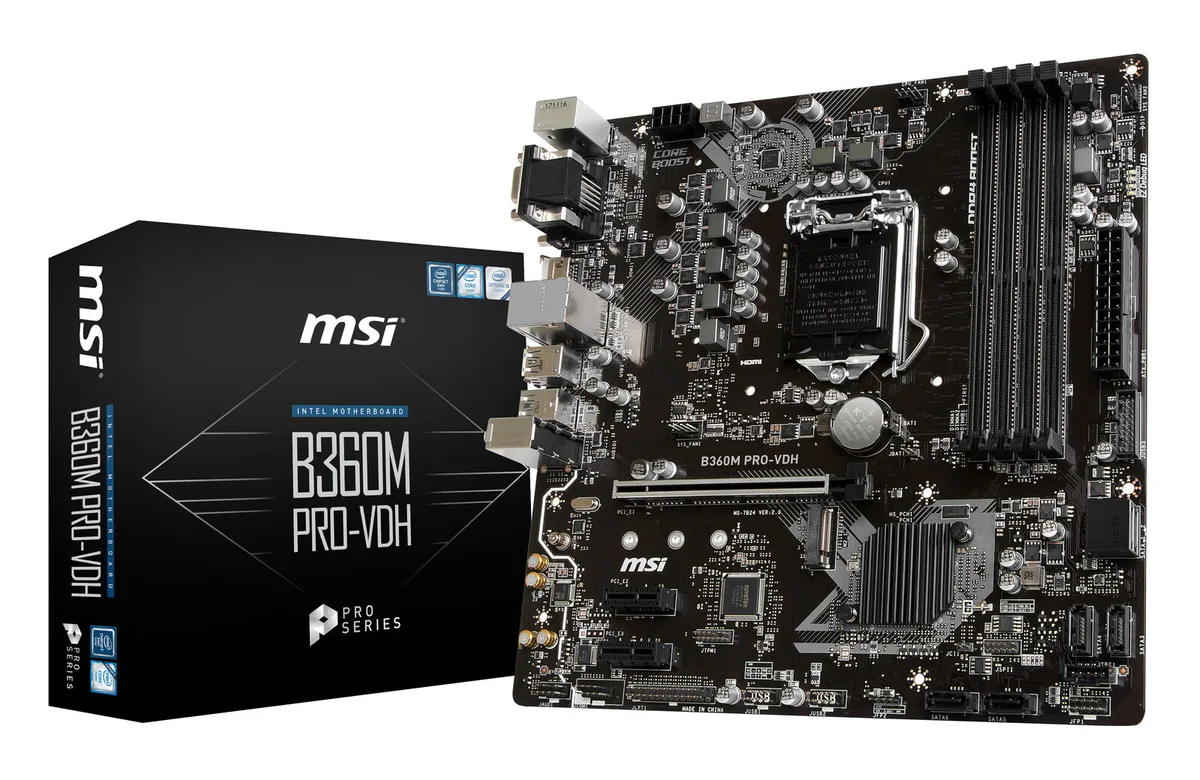Green Micro-ATX circuit board with silver LGA1151 socket, four black DDR4 slots, reinforced PCIe x16 slot