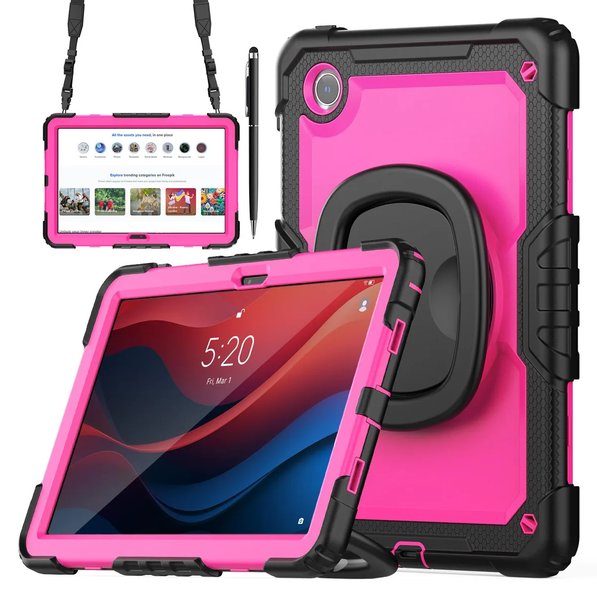 BONAEVER BONAEVER TB330FU laptop case for Lenovo Tab M11 11 inch 2024 Rose Red — product photo