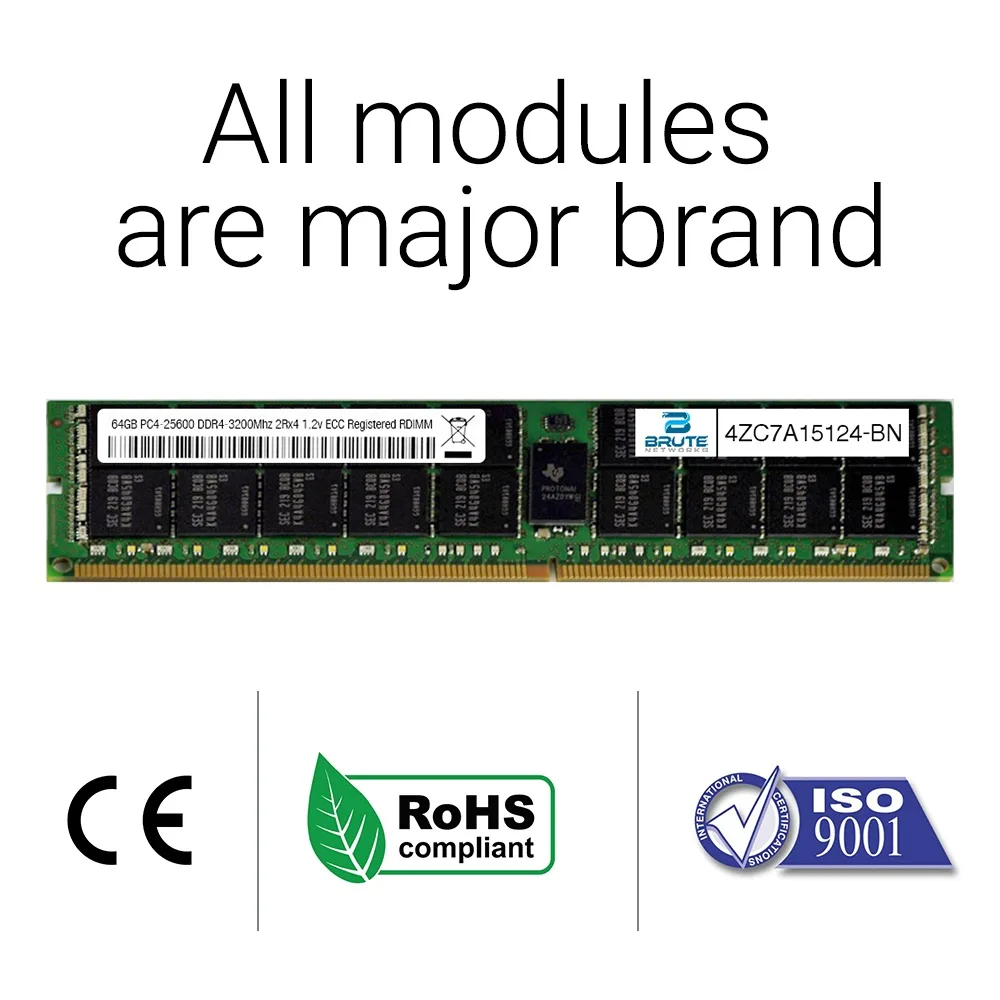 Brute Networks Brute Networks 64GB DDR4-2666 4Rx4 1.2V 288-Pin Server RAM — product photo