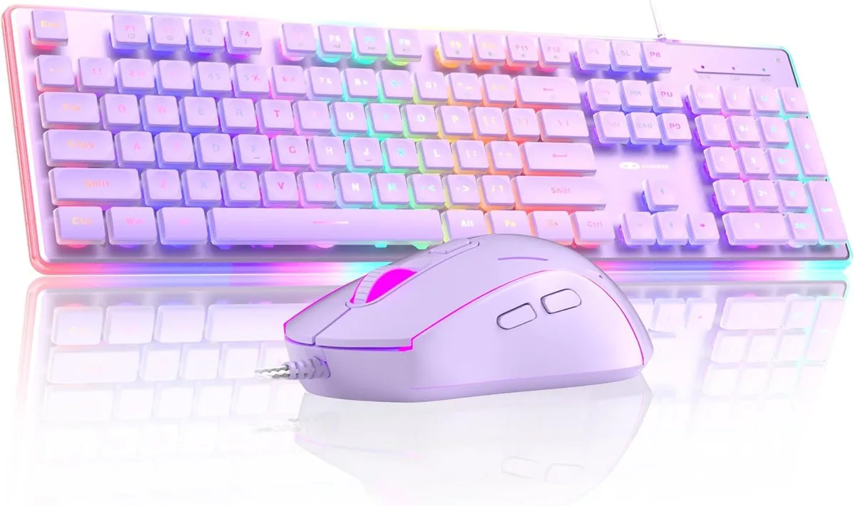 BFKK BFKK Purple 104-Key Gaming Keyboard &amp; 600-3200 DPI Mouse Combo — product photo