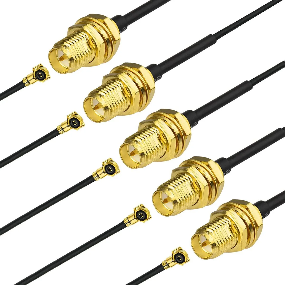 JacobsParts Inc. JacobsParts Inc. PIGTAIL-B1 5pcs 6" U.FL to RP-SMA Female Coaxial RF Cable 15cm 50 Ohm 1.13mm — product photo