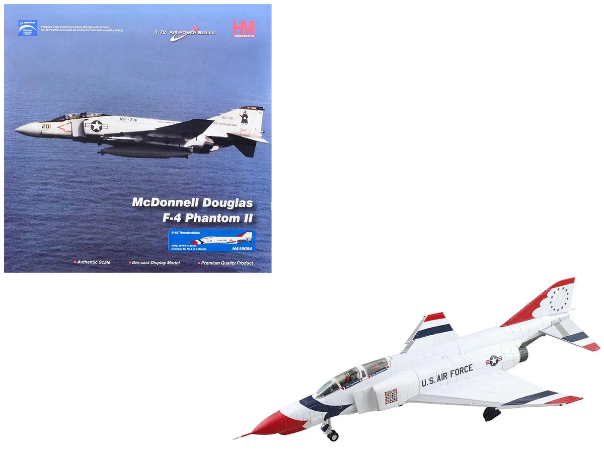 Hobby Master Hobby Master F-4E Phantom II "Thunderbirds" 1973/74 1/72 diecast hobby collectible — product photo