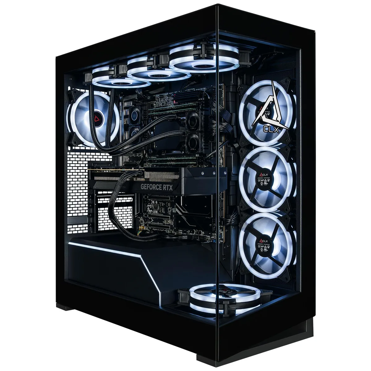 CLX Gaming CLX Horus Creator TCMHORRTU5A00BM desktop PC Threadripper 9960X 24-core 256GB DDR5 ECC RTX 5080 16GB 4TB — product photo