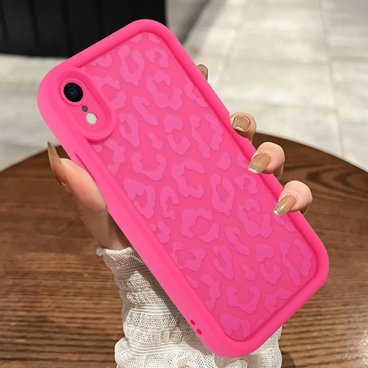 TAURKENAM TAURKENAM iPhone XR 6.1 Inch Cheetah Print Case Hot Pink — product photo