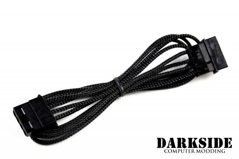 Darkside Computer Modding Darkside Computer Modding 4-Pin MOLEX 12" 30cm HSL Single Braid Extension Cable Jet Black DS-0076 — product photo