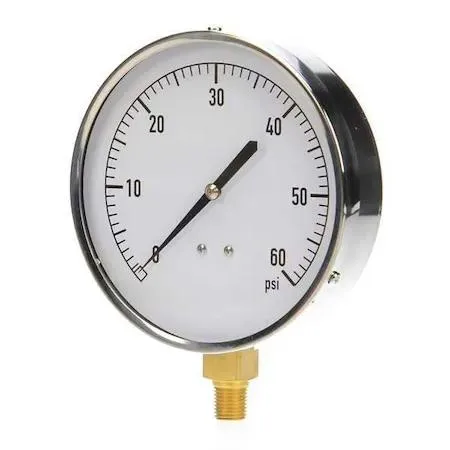 Value Brand Value Brand Industrial Pressure Gauge 0-60 psi 4 1/2 in Dial 1/4 in NPT — product photo
