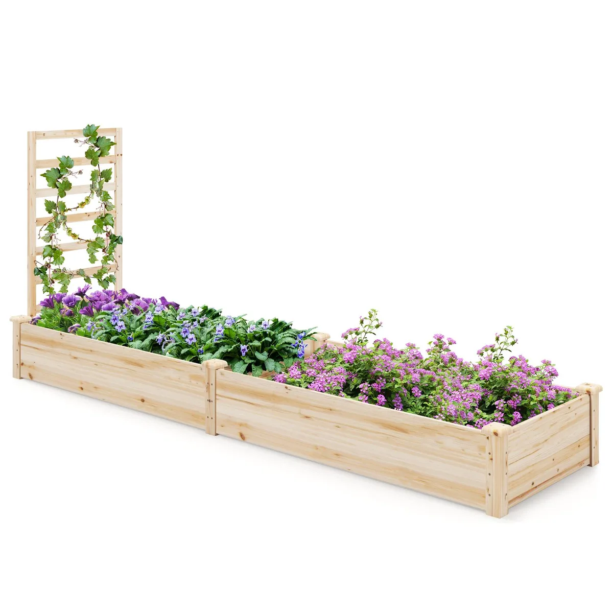 SlickBlue SlickBlue Raised Garden Bed with Planter Box and Trellis 93" x 25" x 40 — product photo