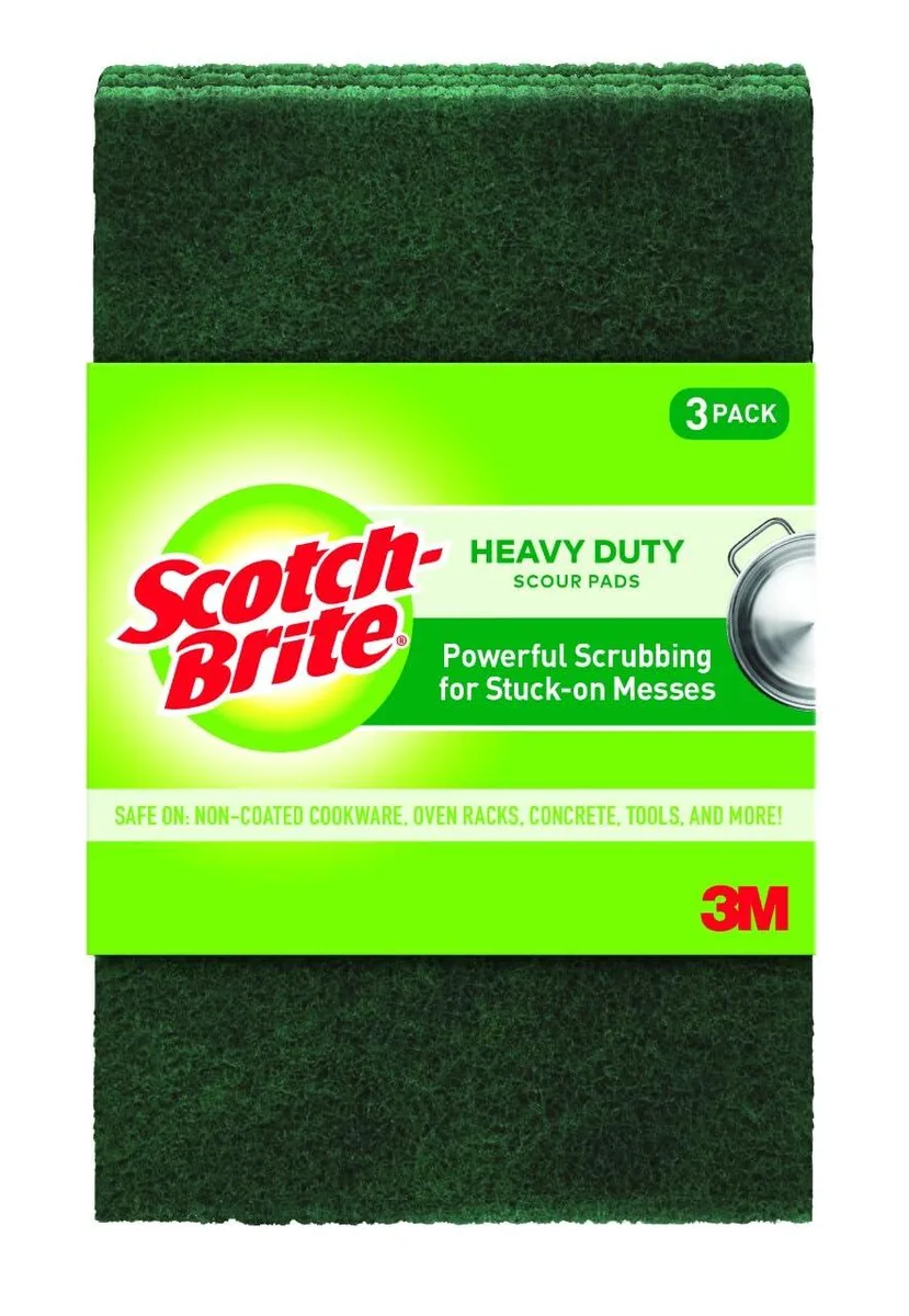 3M Scotch-Brite Heavy Duty Scouring Pads 3 Count indoor maintenance — product photo