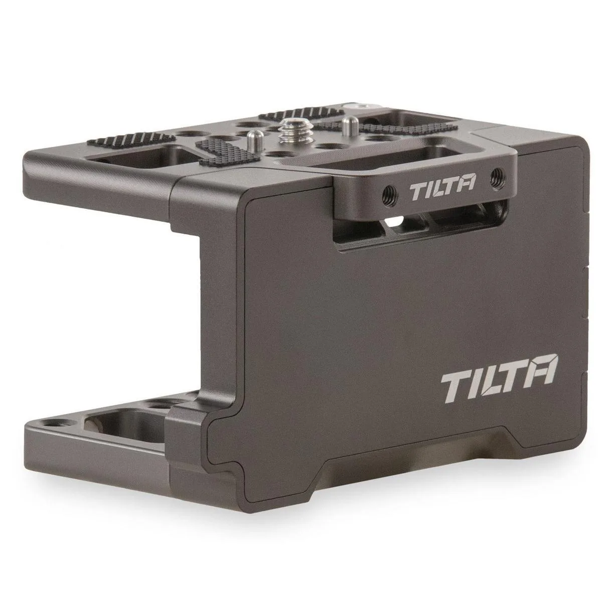 Gray aluminum-alloy baseplate with stainless-steel hardware for Sony F970 battery