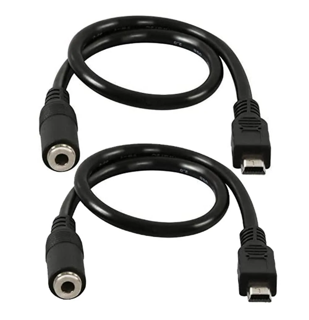 BUCIER BUCIER Mini USB Male to 3.5mm Female Audio Cable 2-Pack 1 ft — product photo