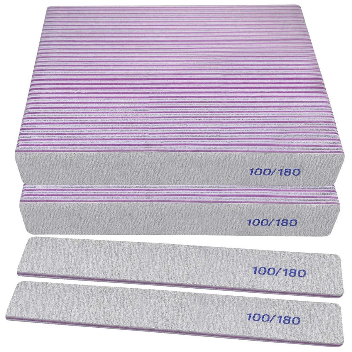  HomeyEra NF-7inSqr-180G-50P 50-pack 100/180 grit emery boards 7.1 in gray — product photo