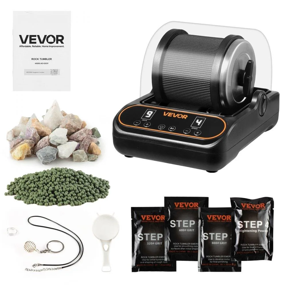 VEVOR VEVOR Rock Tumbler 2 lb 4-Speed 19 Day Timer PC Cover TPU Drum Direct Drive — product photo