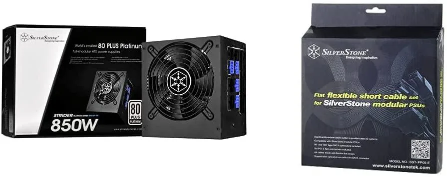Silverstone Technology Silverstone Technology Strider 850W 80 Plus Platinum Modular PSU & PP05-E Cable Set — product photo