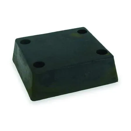 Rectangular rubber dock bumper with four mounting holes