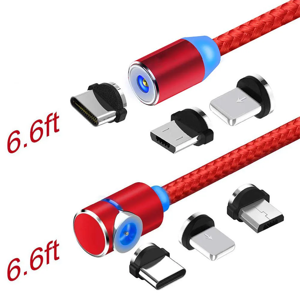 Jansicotek Jansicotek 3rd Gen Magnetic Charging Cable 2-Pack 6.6ft Red — product photo