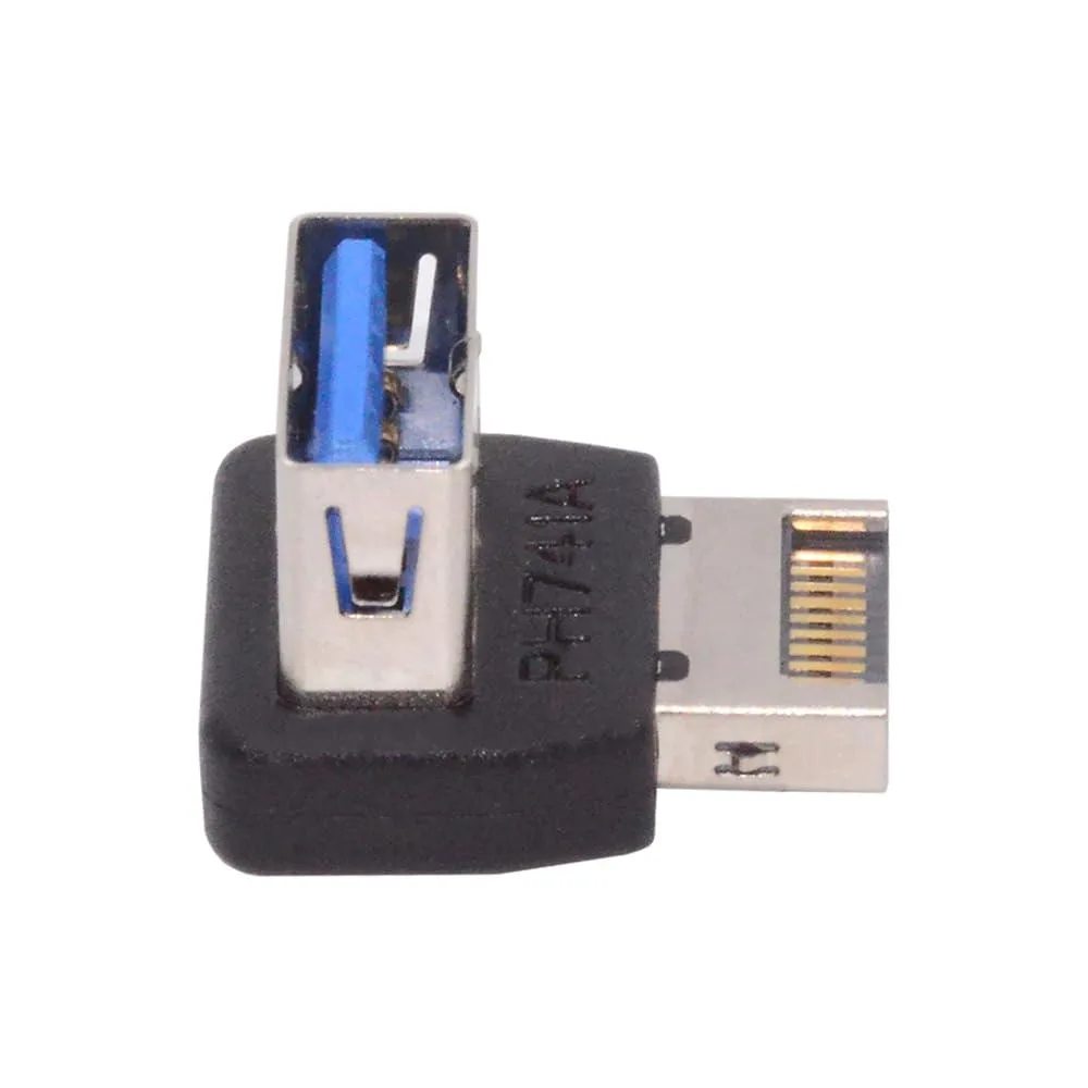 Fervit Fervit USB 3.1 Front Panel Header Male Type-E to Type-A USB 3.0 Female Adapter 90 Degree — product photo