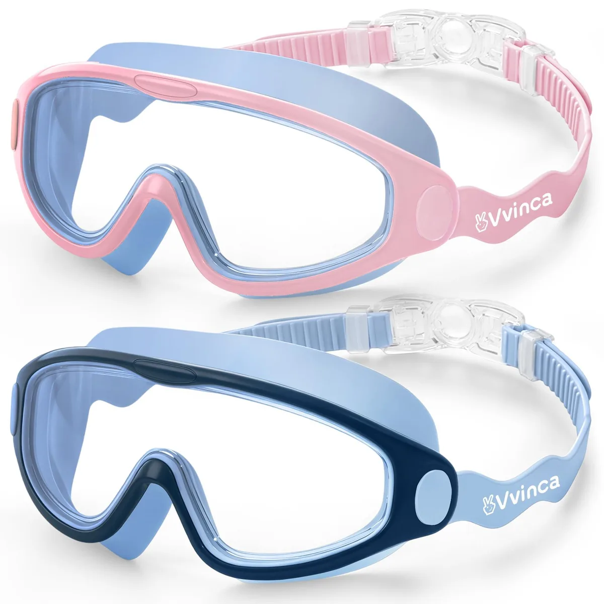  Vvinca Kids Swim Goggles Blue 3-15 180° Anti Fog UV400 — product photo