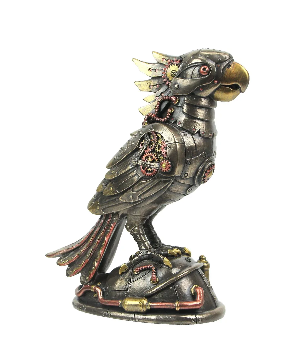 Unicorn Studios Unicorn Studios Cockatiel Statue 7.5 Inch Steampunk Metallic Resin Bird — product photo