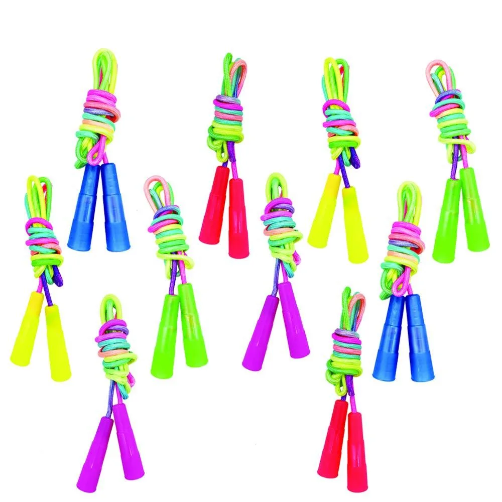  Rainbow Jump Rope Set 10 pcs Nylon 7.2 Feet — product photo
