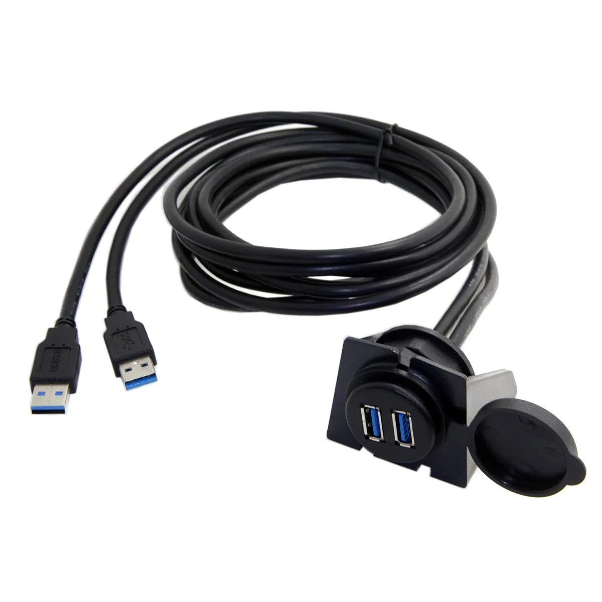 TeKit TeKit 2m Dual USB 3.0 AUX Flush Mount Car Extension Cable 3M — product photo