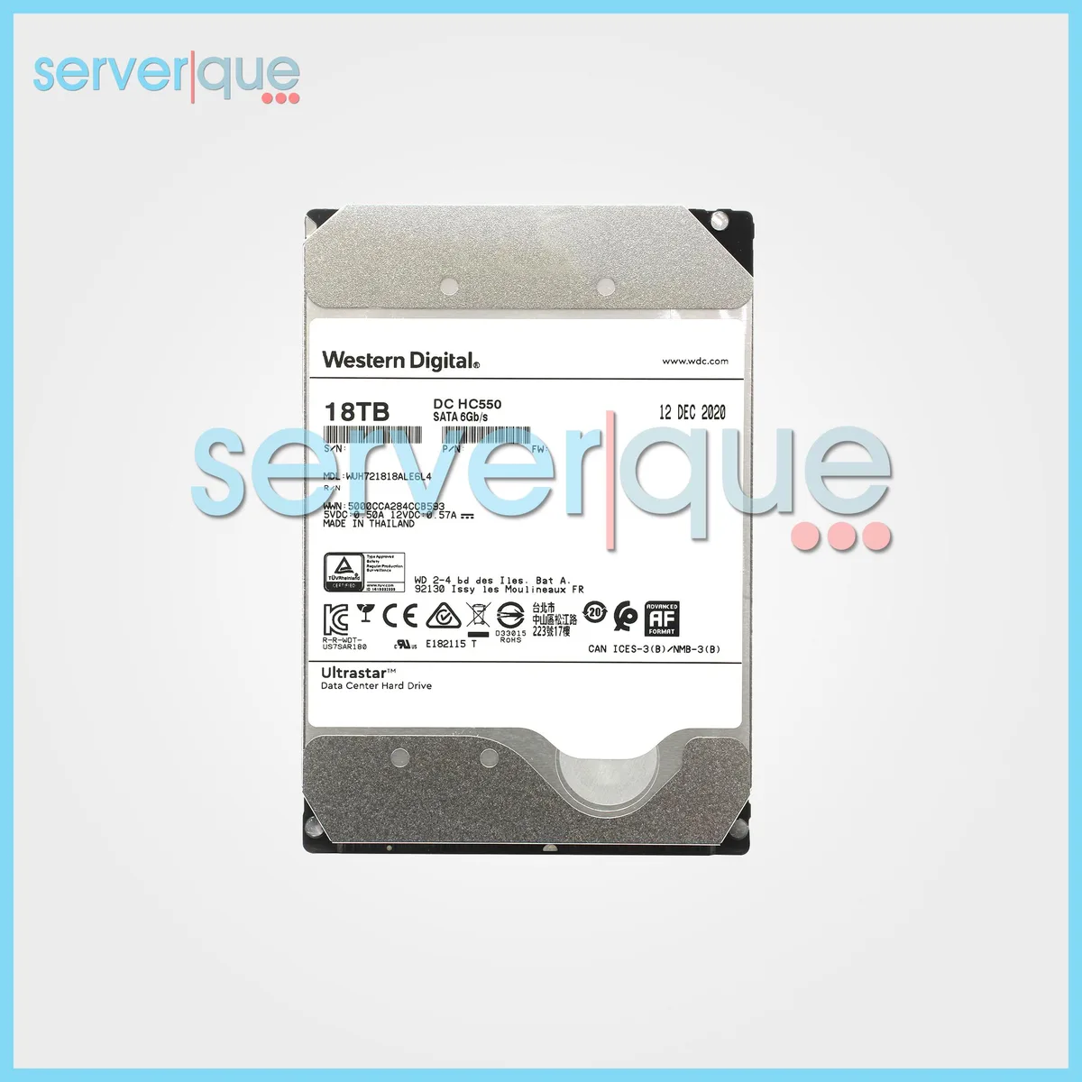 Western Digital Western Digital Ultrastar DC HC550 18TB 7200RPM SATA 512MB 3.5" Hard Drive — product photo
