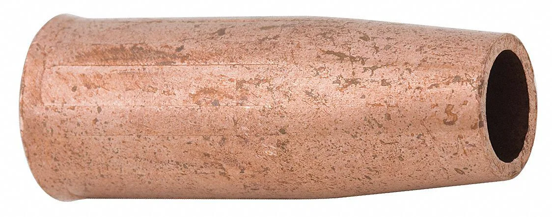 Two copper welding nozzles with self-insulated finish