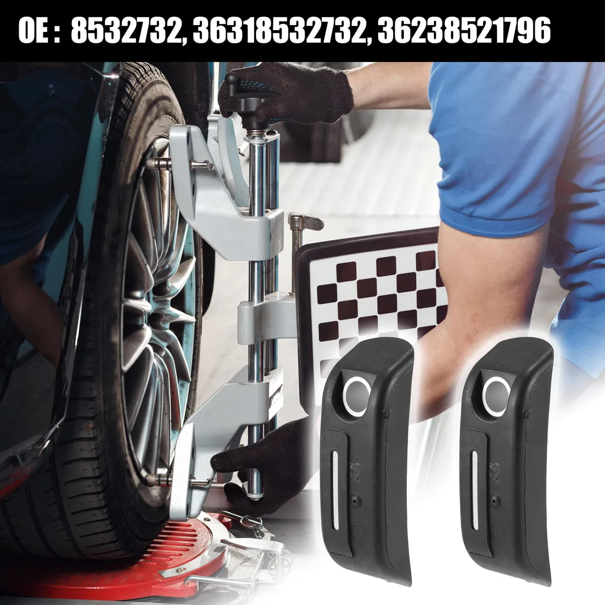 Unique-Bargains Unique-Bargains 2pcs TPMS Sensor 433MHz 8mm Black for BMW Motorcycle K-Series — product photo