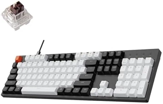 TAURKENAM TAURKENAM Keychron C2 104 Keys Wired Mechanical Gaming Keyboard Brown Switch White LED — product photo