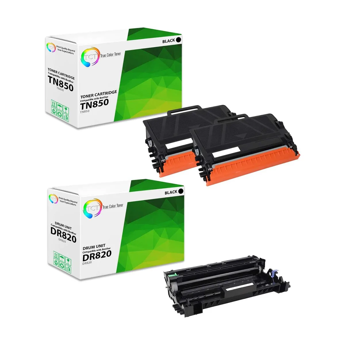 True Color Toner True Color Toner TN850 2-pack + DR820 drum unit toner cartridge — product photo