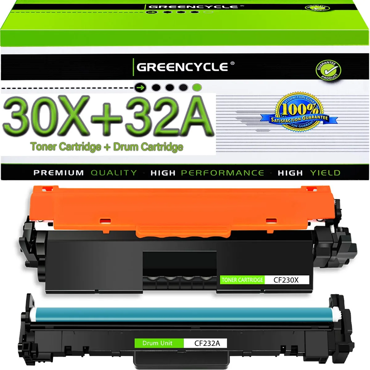 GREENCYCLE GREENCYCLE CF230X 30X Toner &amp; CF232A 32A Drum Combo — product photo