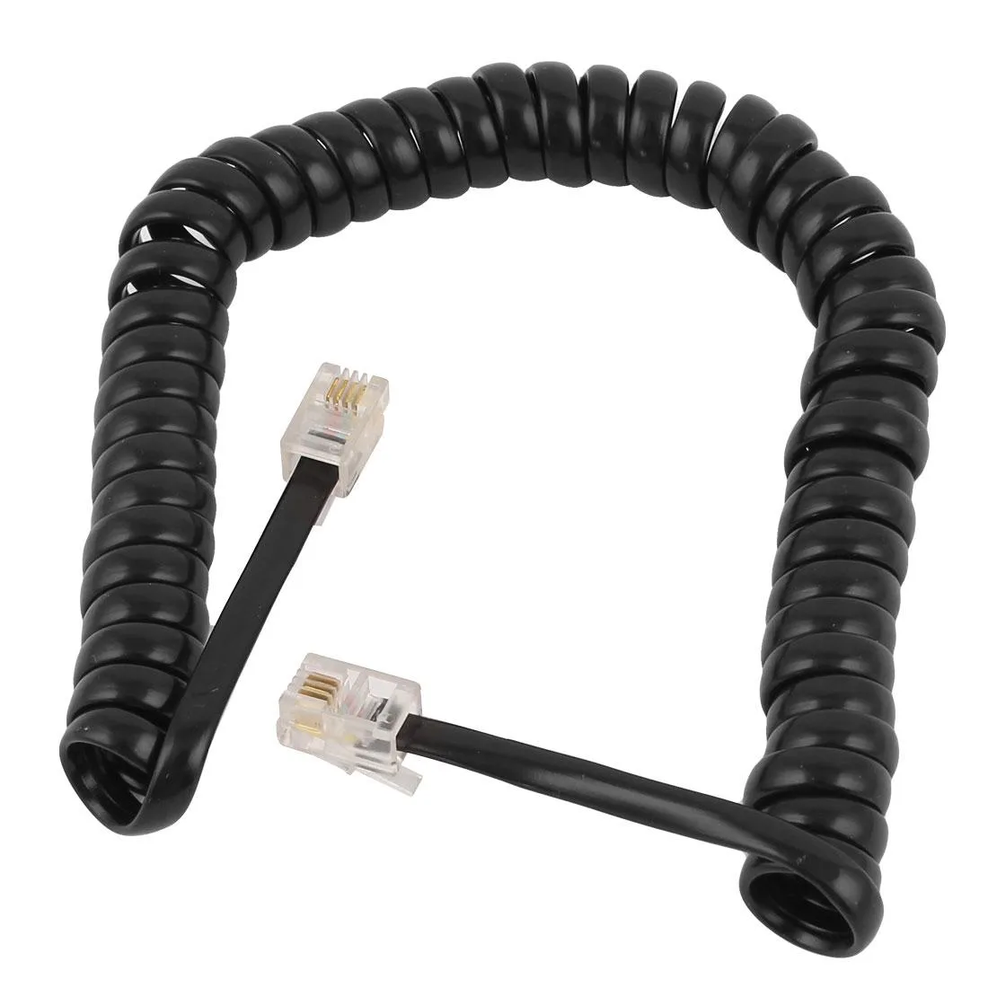 Unique-Bargains Unique-Bargains RJ9 4P4C Coiled Telephone Cable Cord 35cm Black telephone accessory — product photo