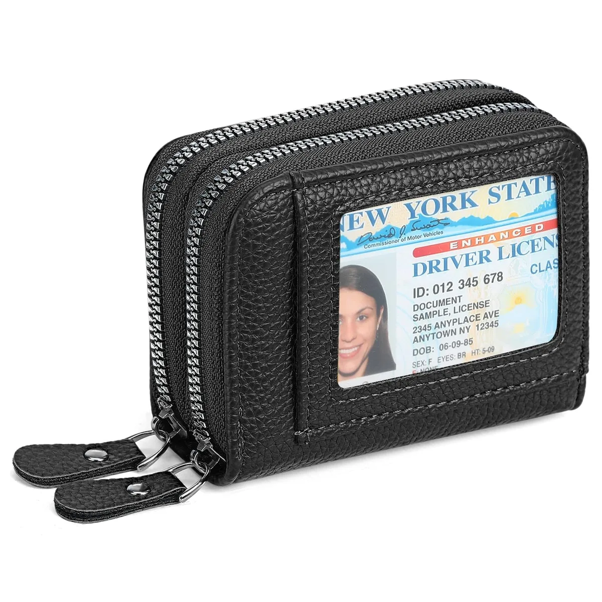  RNIEGA 6076 Wallet Black 12 Card Slots RFID Blocking — product photo