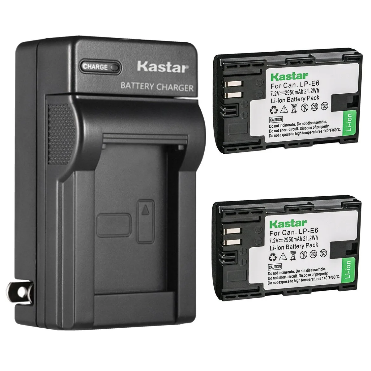 Kastar Kastar 2-Pack LP-E6NH LP-E6NHs Battery &amp; AC Wall Charger for Canon EOS R6 Mark II — product photo