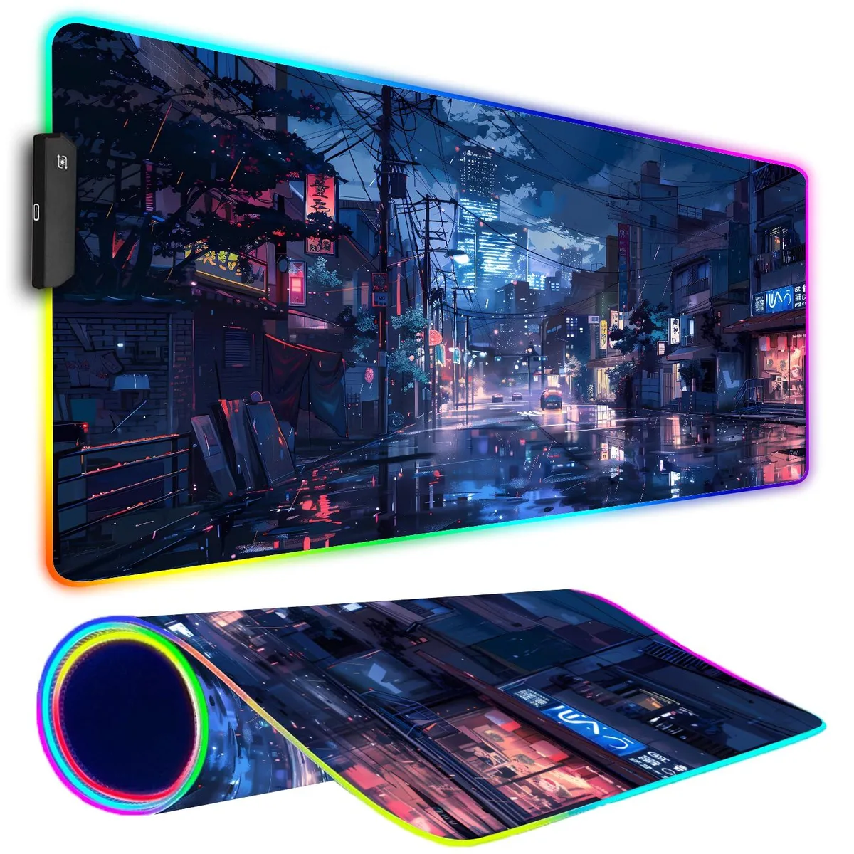 KEHIPI KEHIPI RGB Mouse Pad 31.5 x 11.8 in Japanese Streets — product photo