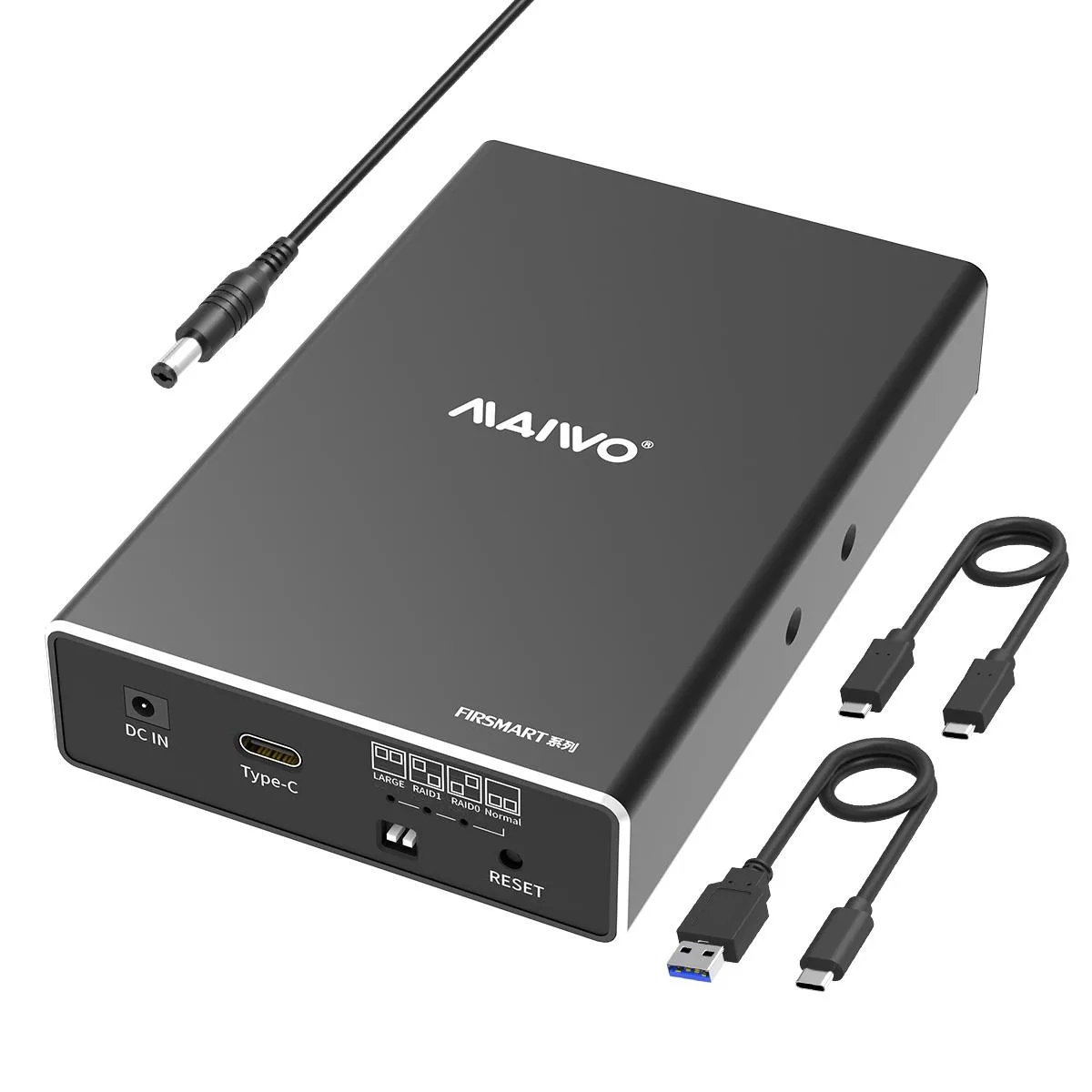 MAIWO MAIWO K25272C Dual Bay 2.5" SATA RAID Enclosure USB3.1 Gen2 — product photo