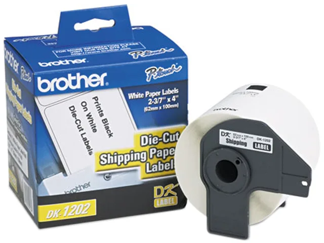 Brother Brother DK1202 Die-Cut Shipping Labels 2.4" x 3.9" White 300/Roll pos accessory — product photo