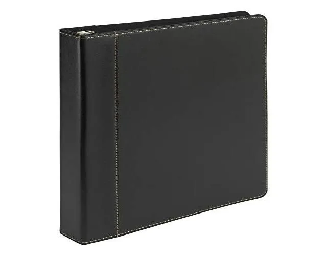 Samsill Samsill 1" Leather 3-Ring Binder 8.5 x 11 200 Sheets Black — product photo