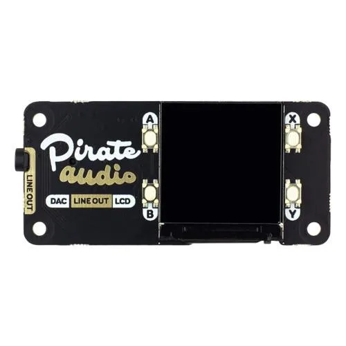 Pimoroni Pimoroni Pirate Audio Line-out 24-bit 192KHz DAC 1.3" 240x240 display 3.5mm jack 40-pin HAT — product photo